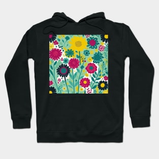 A Playful Bouquet of Vibrant Flowers Pattern Hoodie